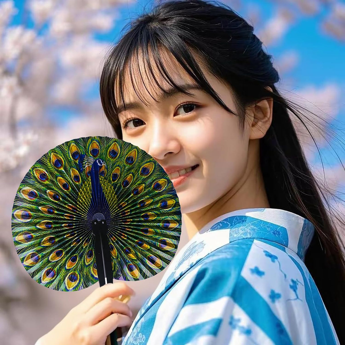 20 Pcs 10" Safari Print Peacock Fans Decorations Animal Folding Paper Hand Fans Bulk for