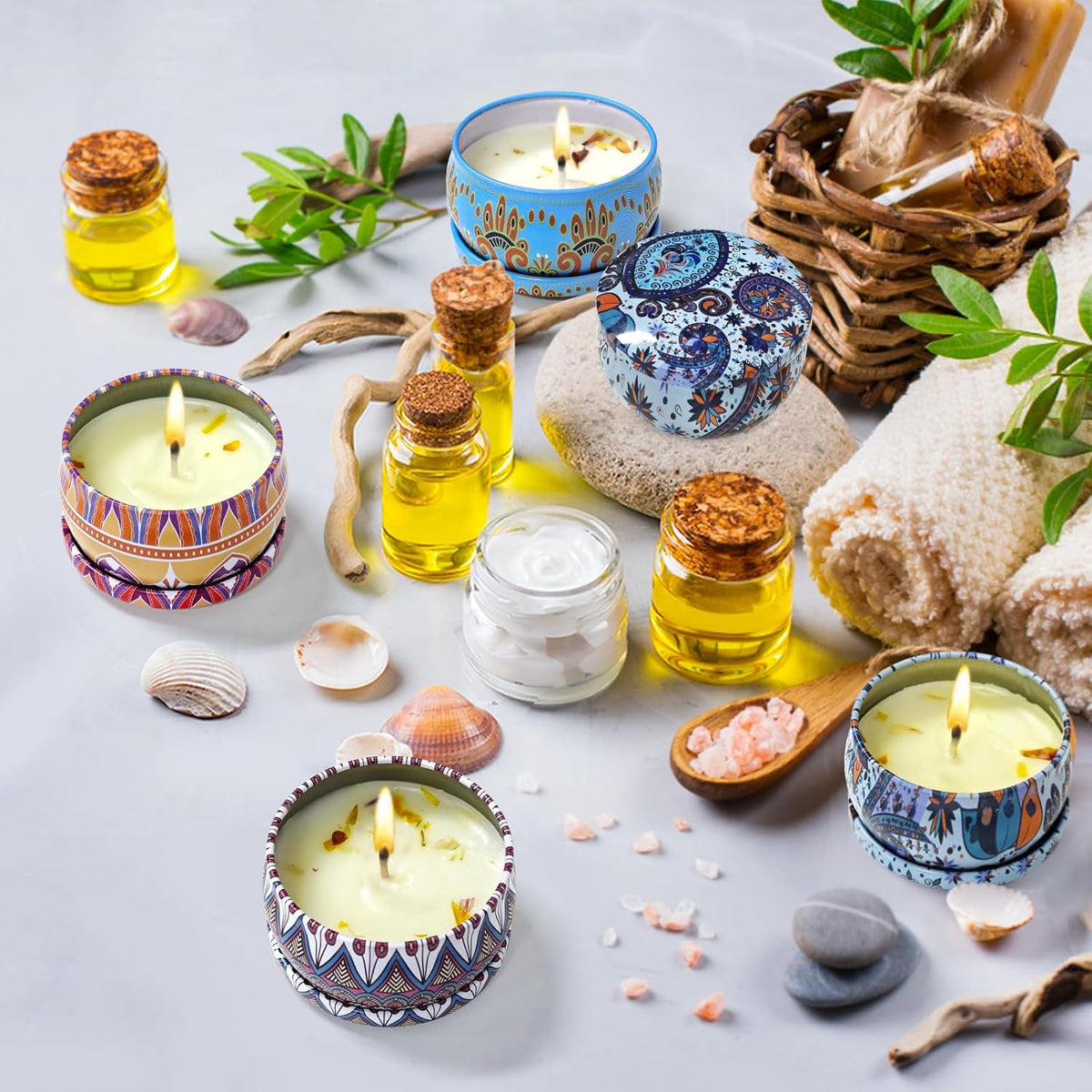 48 Pack Scented Candles Gift Set Long Lasting Soy Wax Aromatherapy Candles for Home Wedding Baby