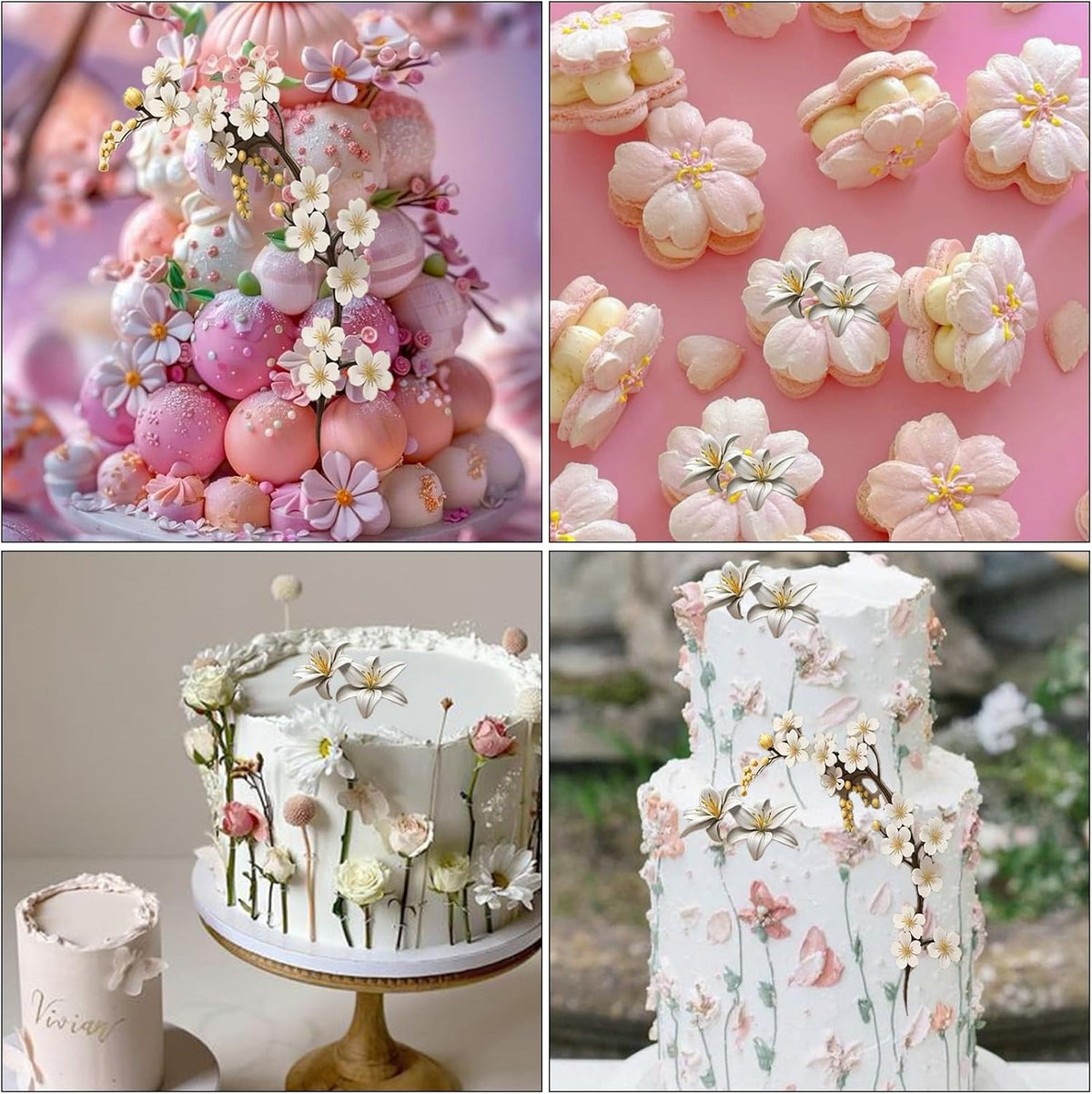 1 Pcs 3D Embossed Flower Fondant Mold, Exquisite Butterfly Lily Chocolate Silicone Molds, for