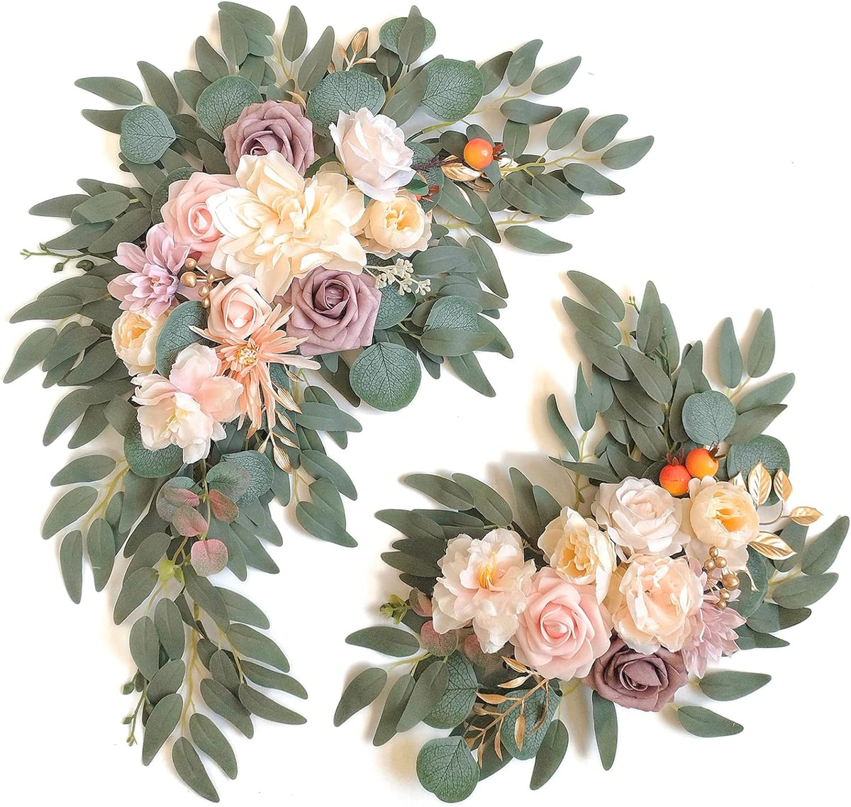 Faux Flower Swag Set of 2 for Wedding Welcome Signs Floral Swag Wedding Reception Ceremony Signs