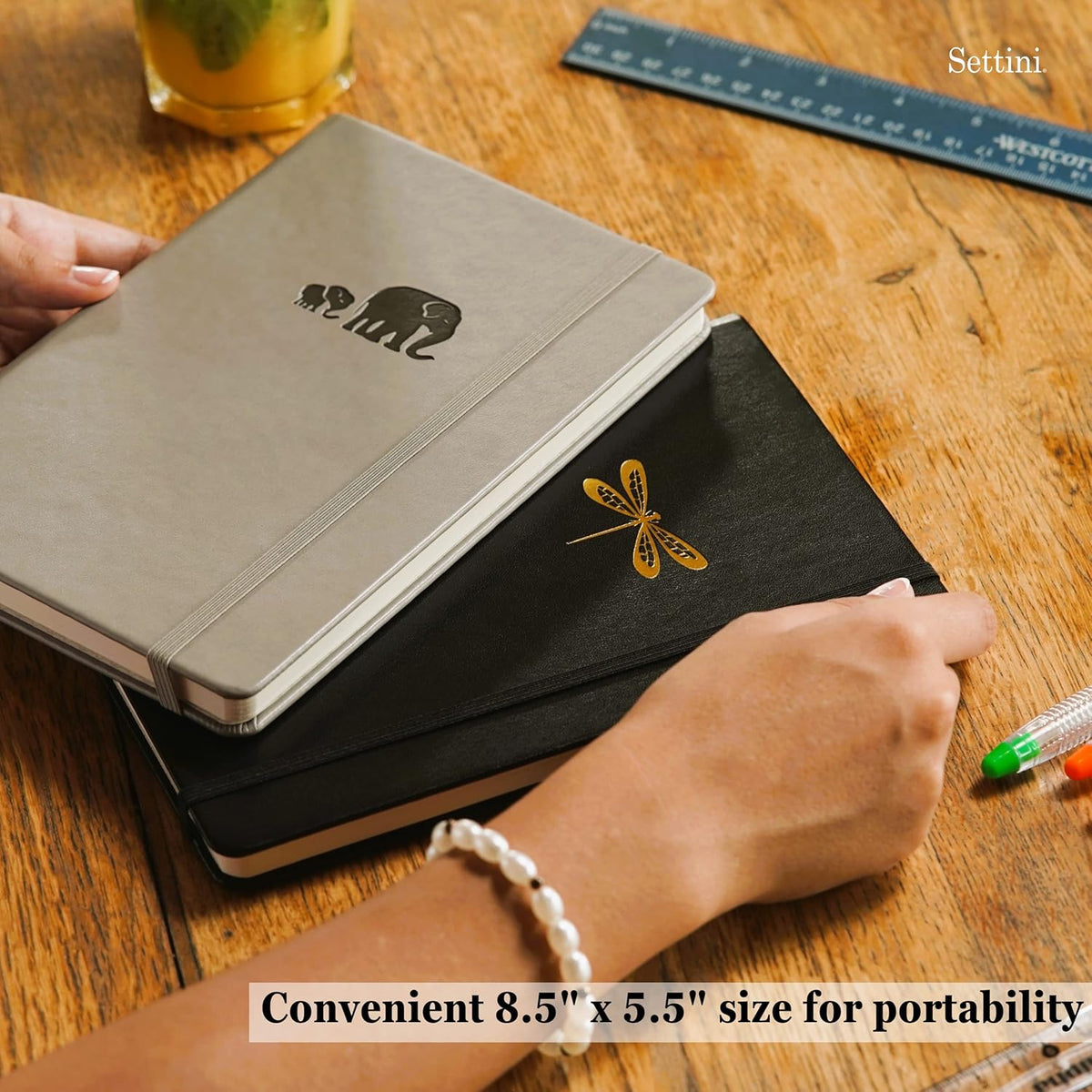 SETTINI Dotted Journal, Ideal for Bullet Journaling - A5 Vegan Leather Notebook, 192