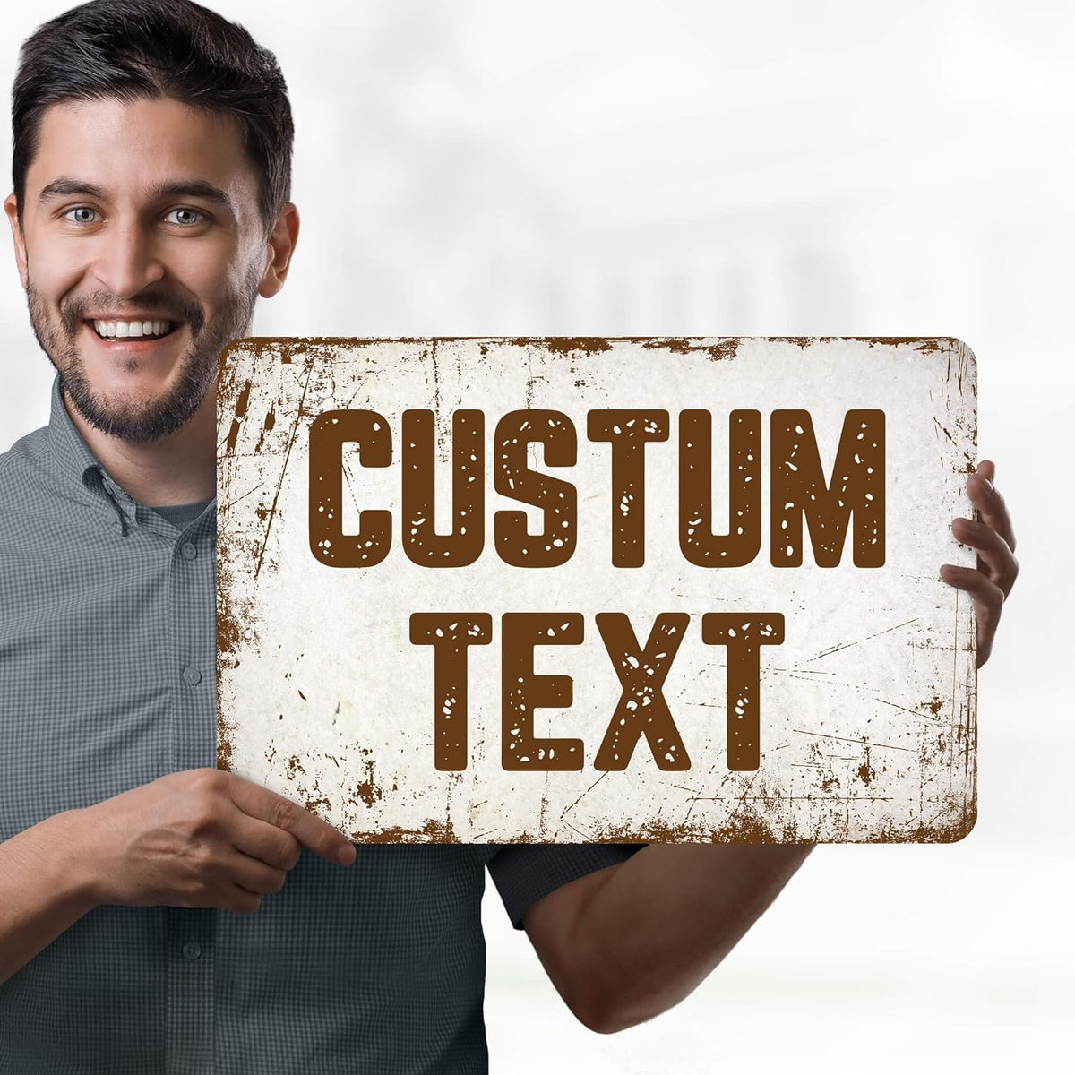 Custom Sign, Custom Street Sign, 11 Font Colors, 13 Font Styles, 4 Hole Options, 22 Sizes, 12x18