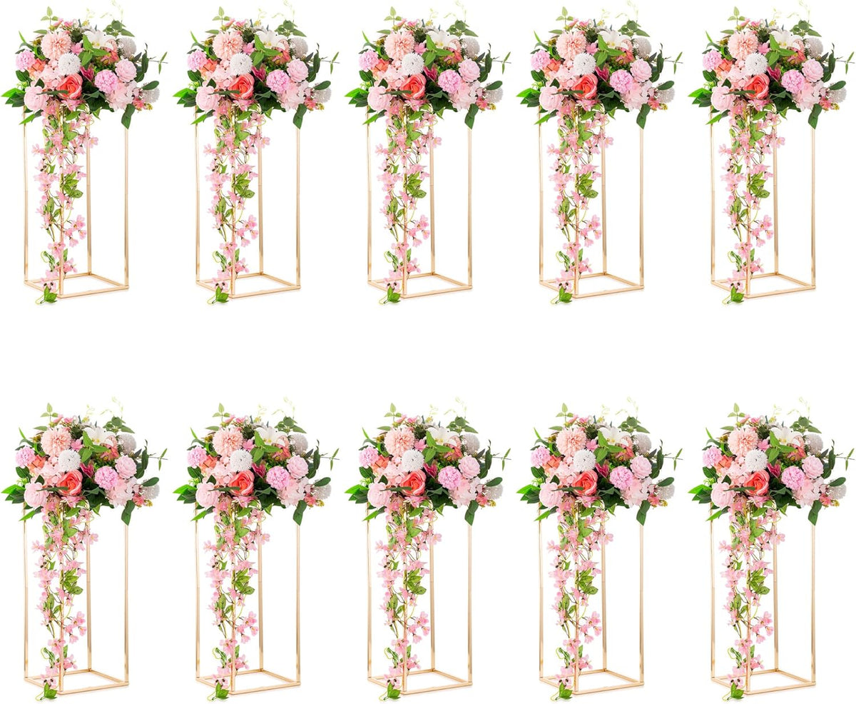Gold Flower Stand for Table: 23.6” Tall Centerpiece Stand for Wedding Table Reception Floral Center