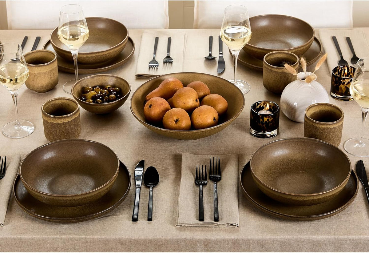 Solino Home Linen Natural Tablecloth 60 x 108 Inch - 100% Pure Linen Rectangular Tablecloth