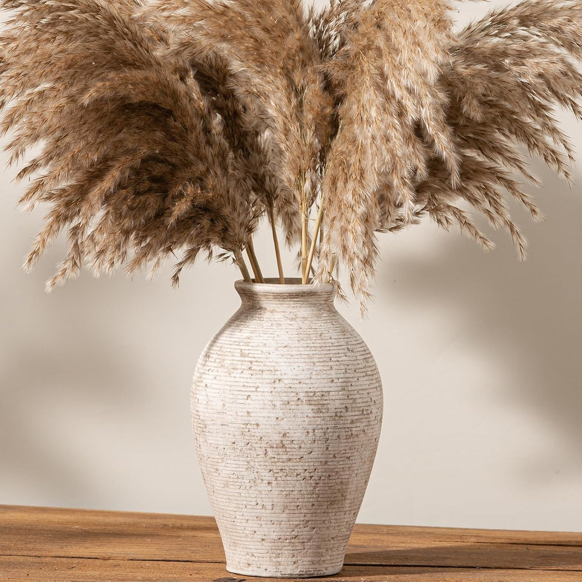 Ceramic Flower Vase Home Decor - Large Farmhouse Table Vases Rustic Vintage Living Room Kitchen