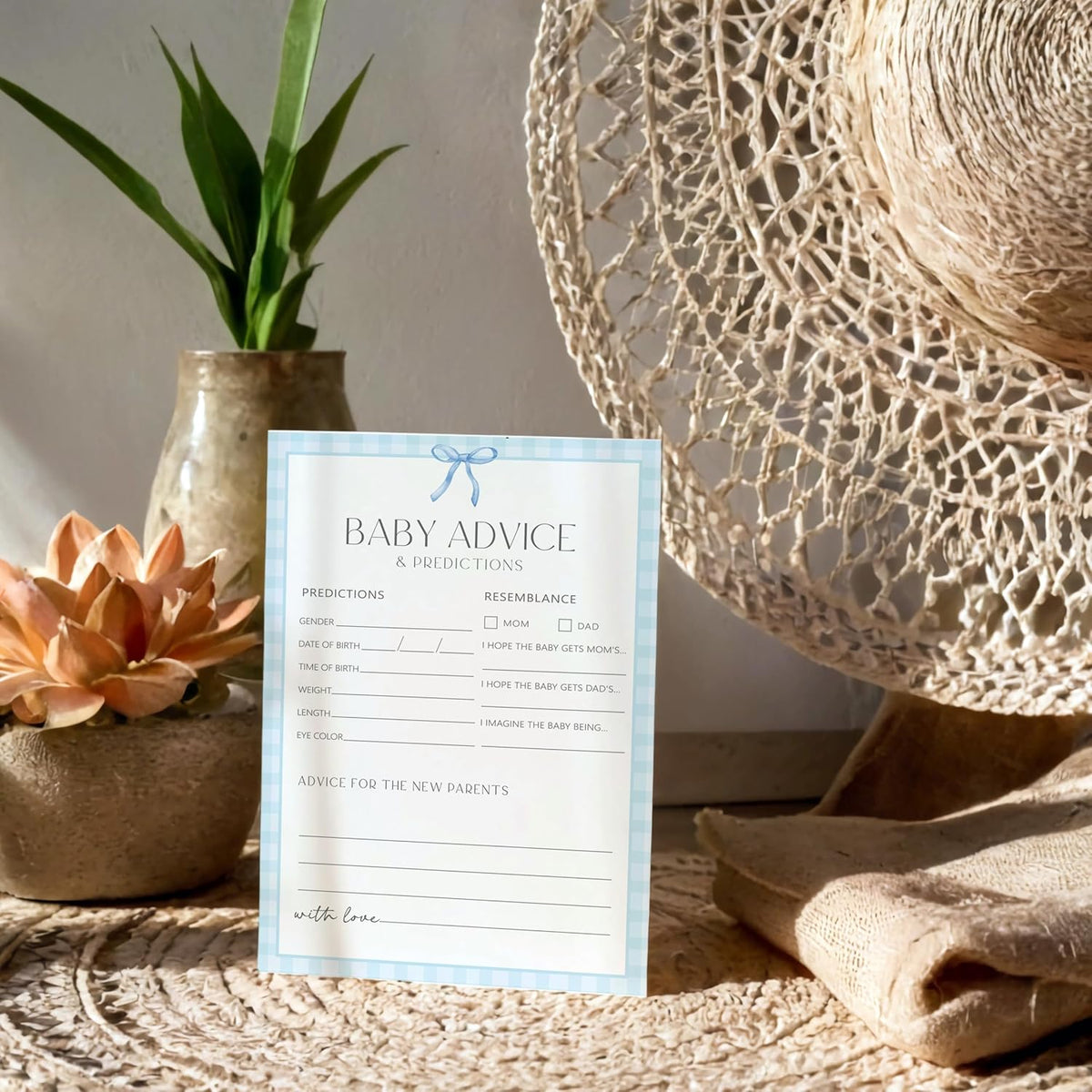 Advice For New Parents Baby Shower, Baby Predictions & Advice Cards For Baby Shower Games