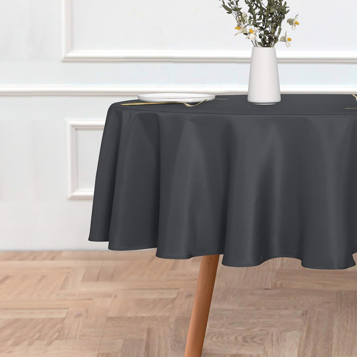 sancua Round Tablecloth - 60 Inch - Water Resistant Spill Proof Washable Polyester Table Cloth