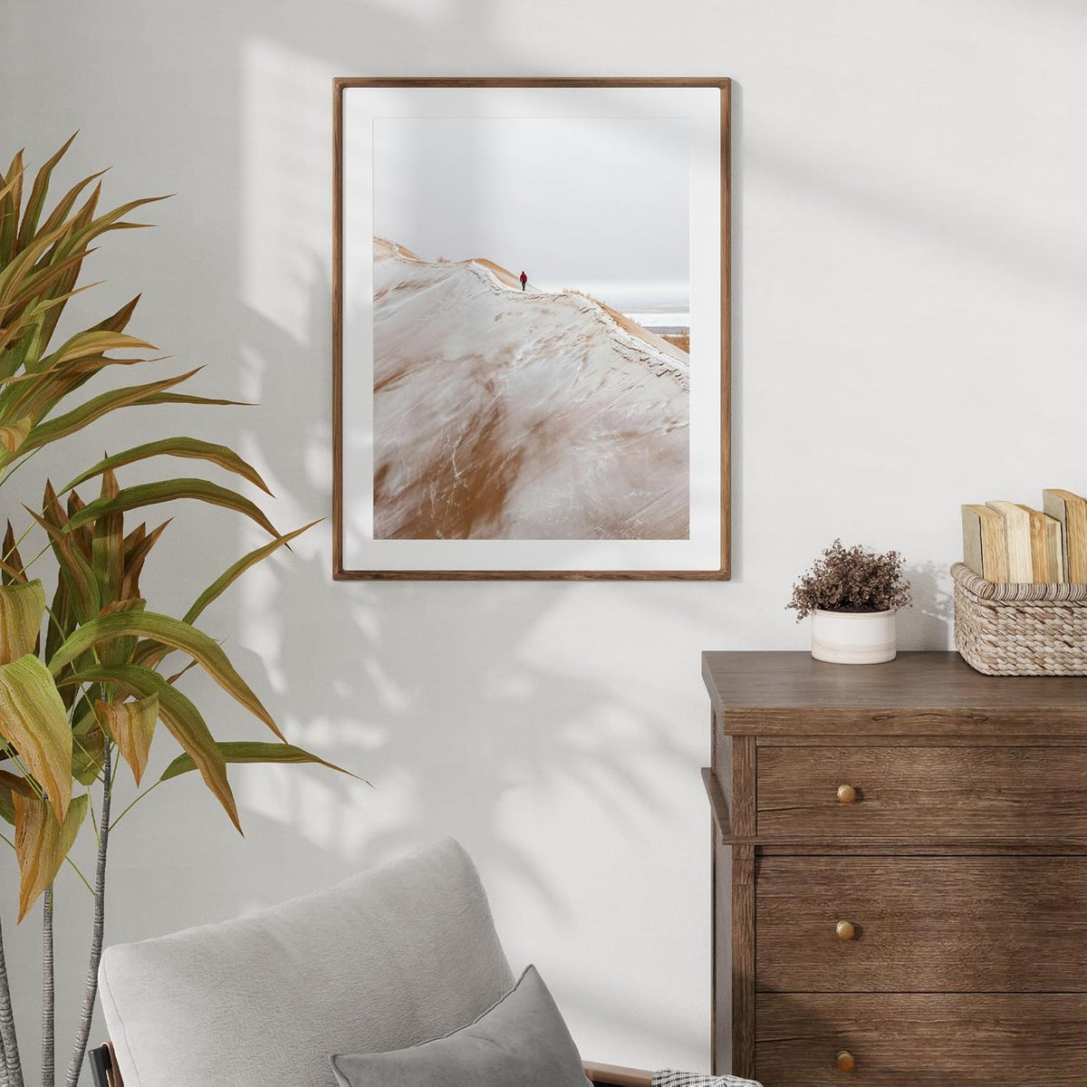 22x28 Frame with Mat to 18x24 Picture Frames USA-Sourced Natural Solid Walnut Wood Handcrafted