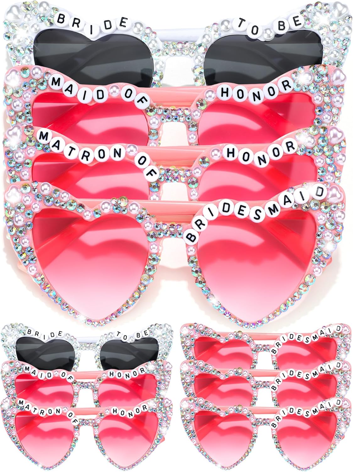 6 Pcs Bride Sunglasses Bachelorette Sunglasses Party Favors for Bridesmaids for Wedding Party Bride