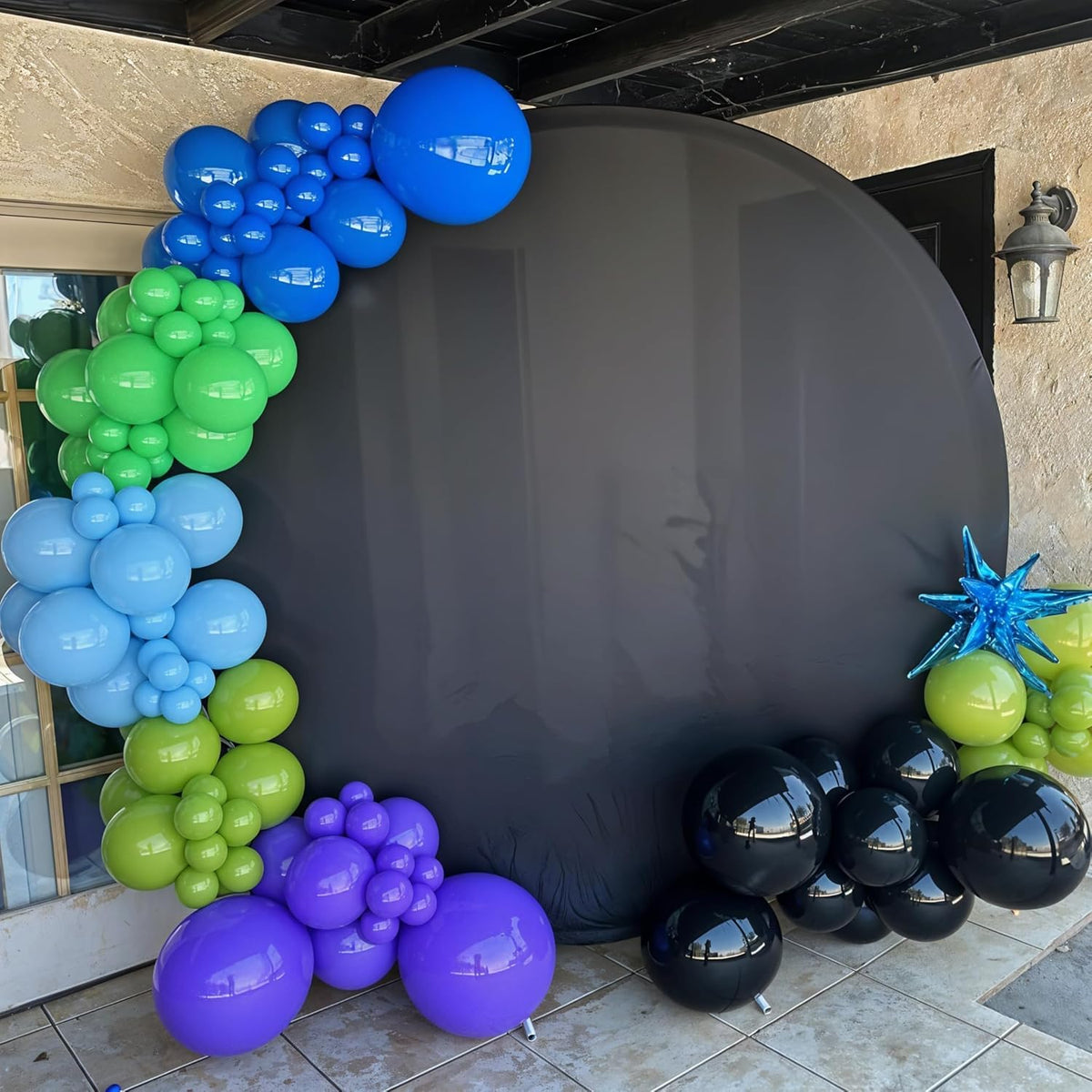 Black and Green Balloons, 60PCS Teal Blue Green Purple Video Game Balloons, Black Purple Blue