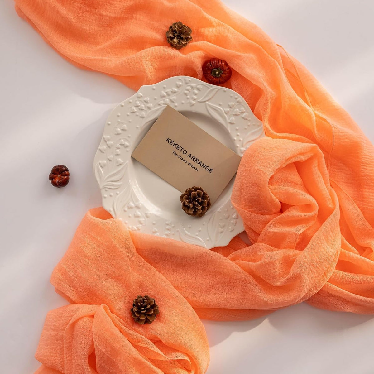 6Pcs Fresh Salmon Cheesecloth Table Runner Gauze 120 Inch 10 FT Boho Cheese Cloth Table Runner for