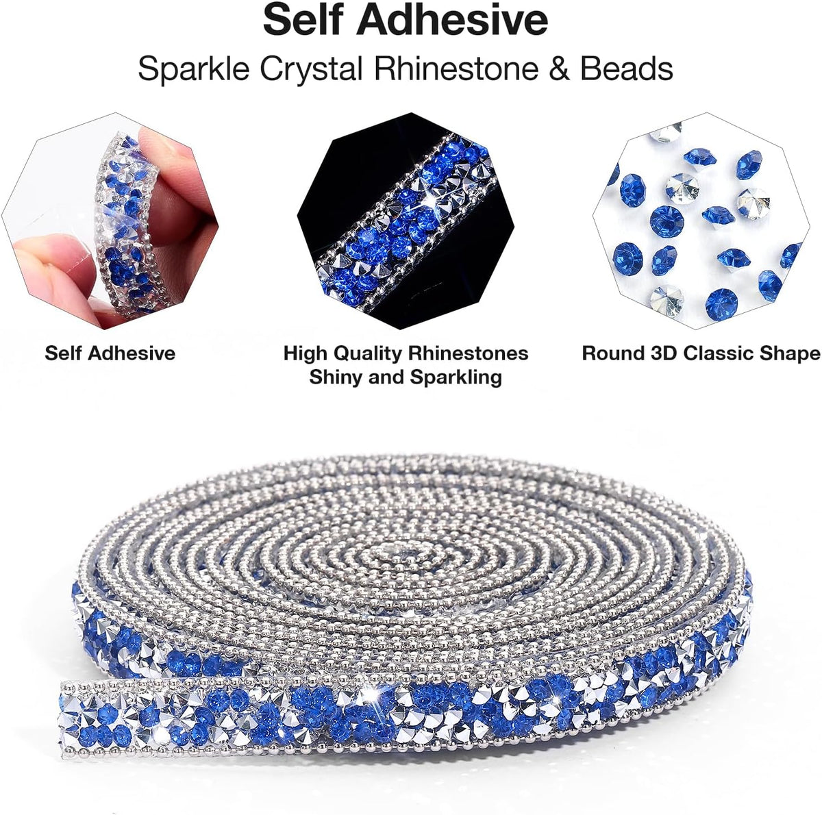 Self Adhesive Rhinestone Ribbon Diamond Ribbon Sticker Crystal Roll Glitter Bling Rhinestones Tape