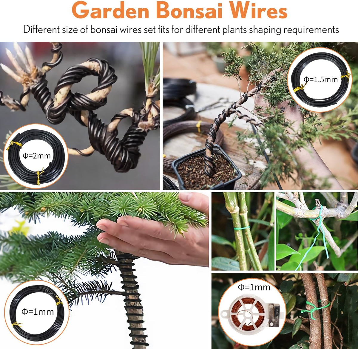 Bonsai Tools Kit 20 Pcs Garden Tools Set for Beginner, Includes Bonsai Wire Kit, Plant Mat, Pruning