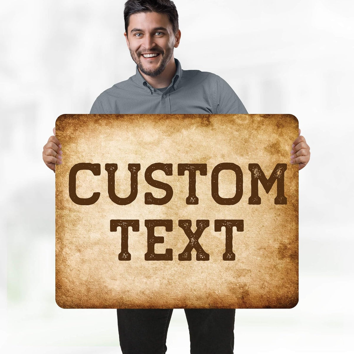 Custom Sign, Custom Street Sign, 11 Font Colors, 13 Font Styles, 4 Hole Options, 22 Sizes, 24x30