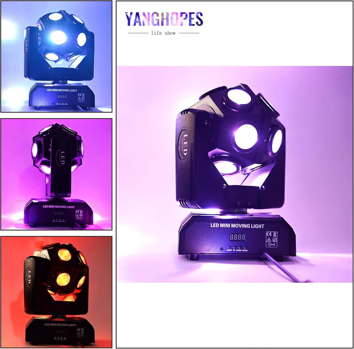 Moving Head DJ Light Party RGBW LED Beam Lights DMX 512 Strobe Light with Sound Activated