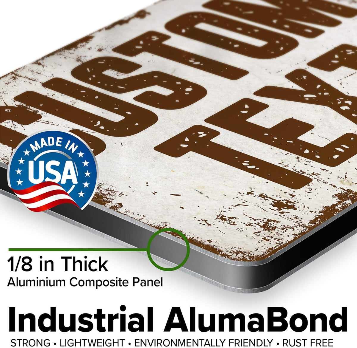 Custom Sign, Custom Street Sign, 11 Font Colors, 13 Font Styles, 4 Hole Options, 22 Sizes, 7x10