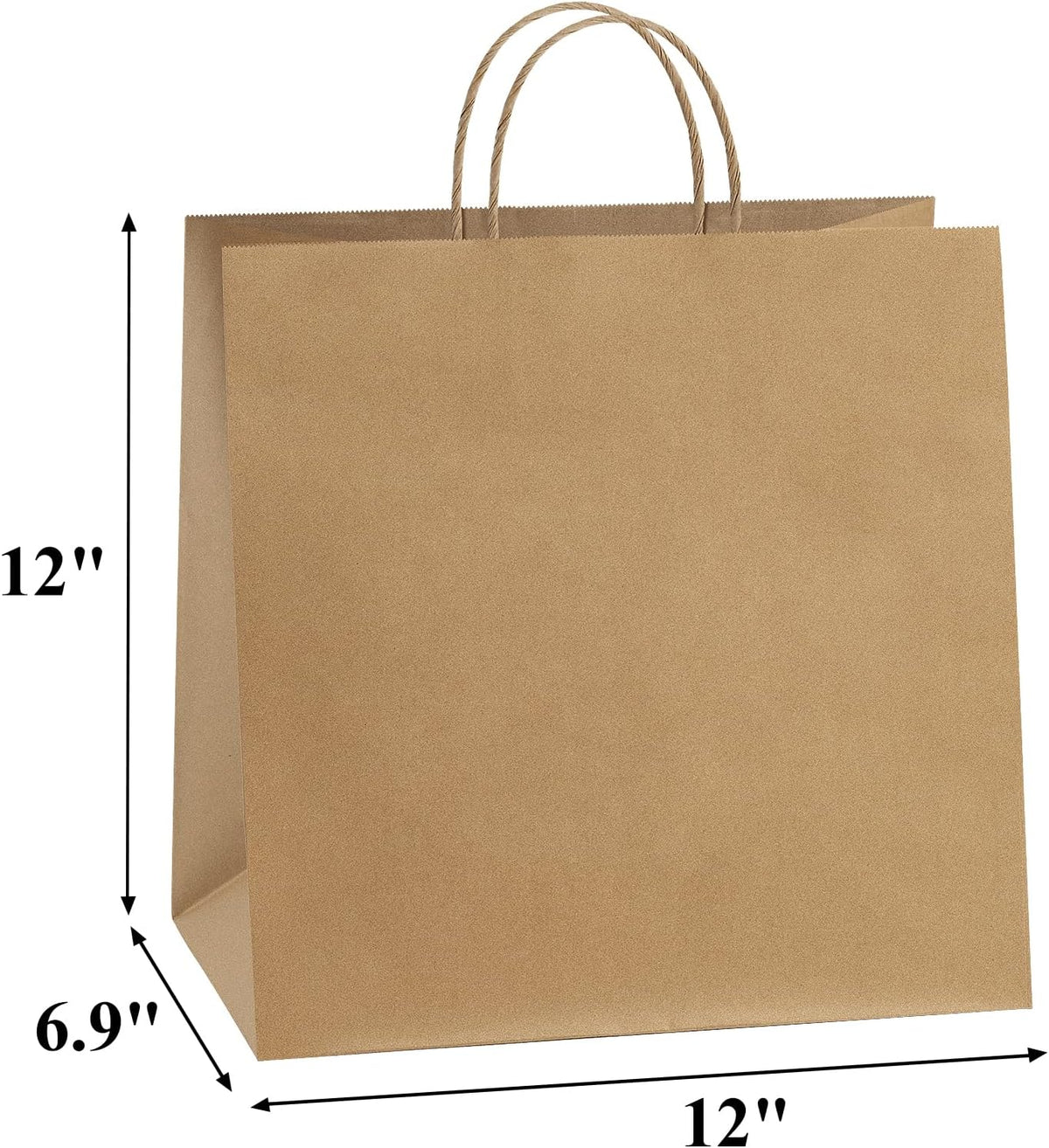 BagDream 12x7x12 Paper Bags 50Pcs Brown Paper Bags with Handles, Kraft Shopping Merchandise Retail