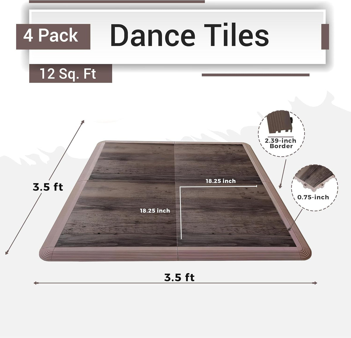 Dance Floor Tiles, Interlocking Dance Floor Tiles for Ballet, Tap, Jazz, and Irish Dance | Portable