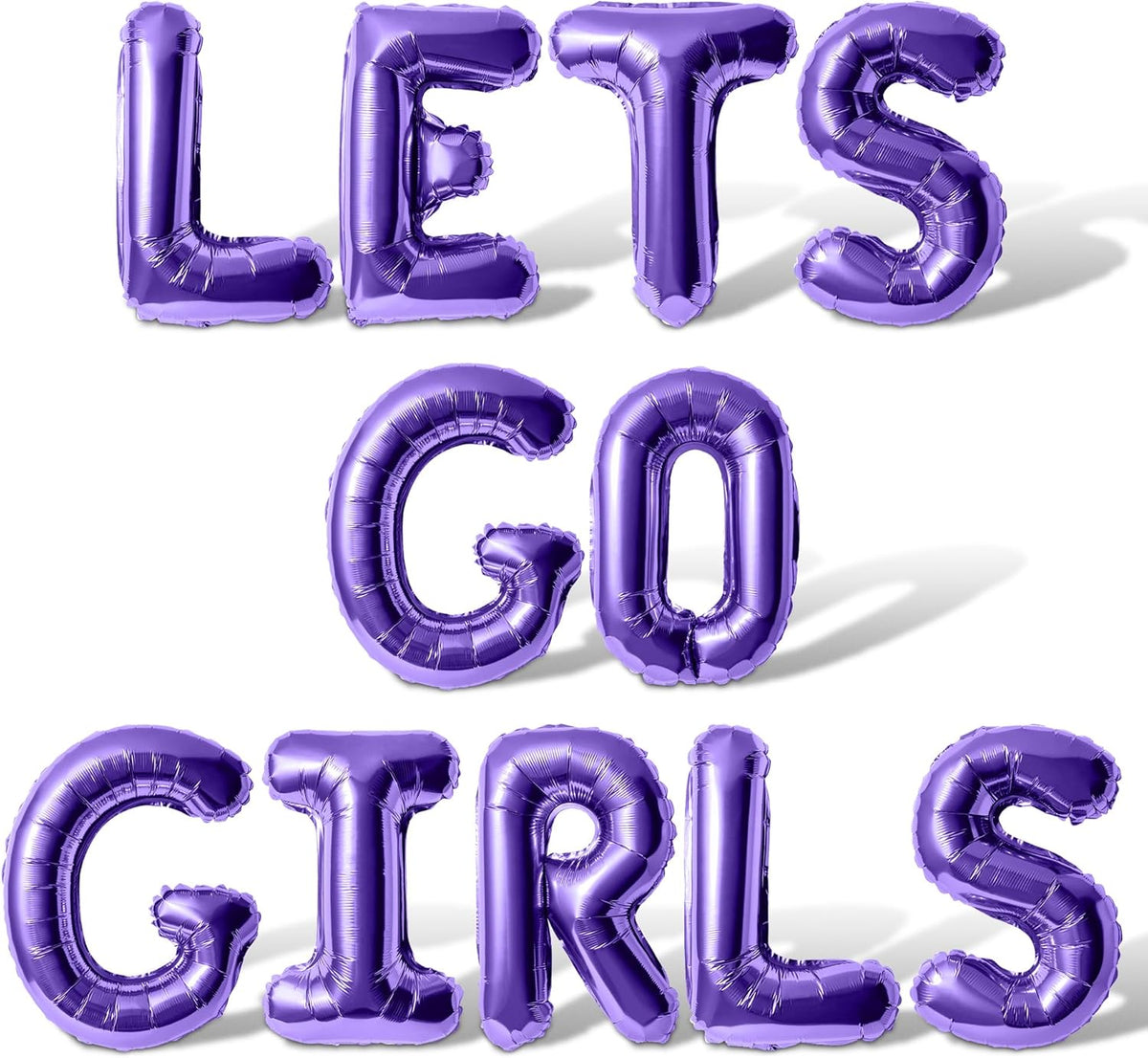 Letter Balloons - LETS GO GIRLS 16" Inch Alphabet Letters Foil Mylar Balloon Bachelorette or Hen