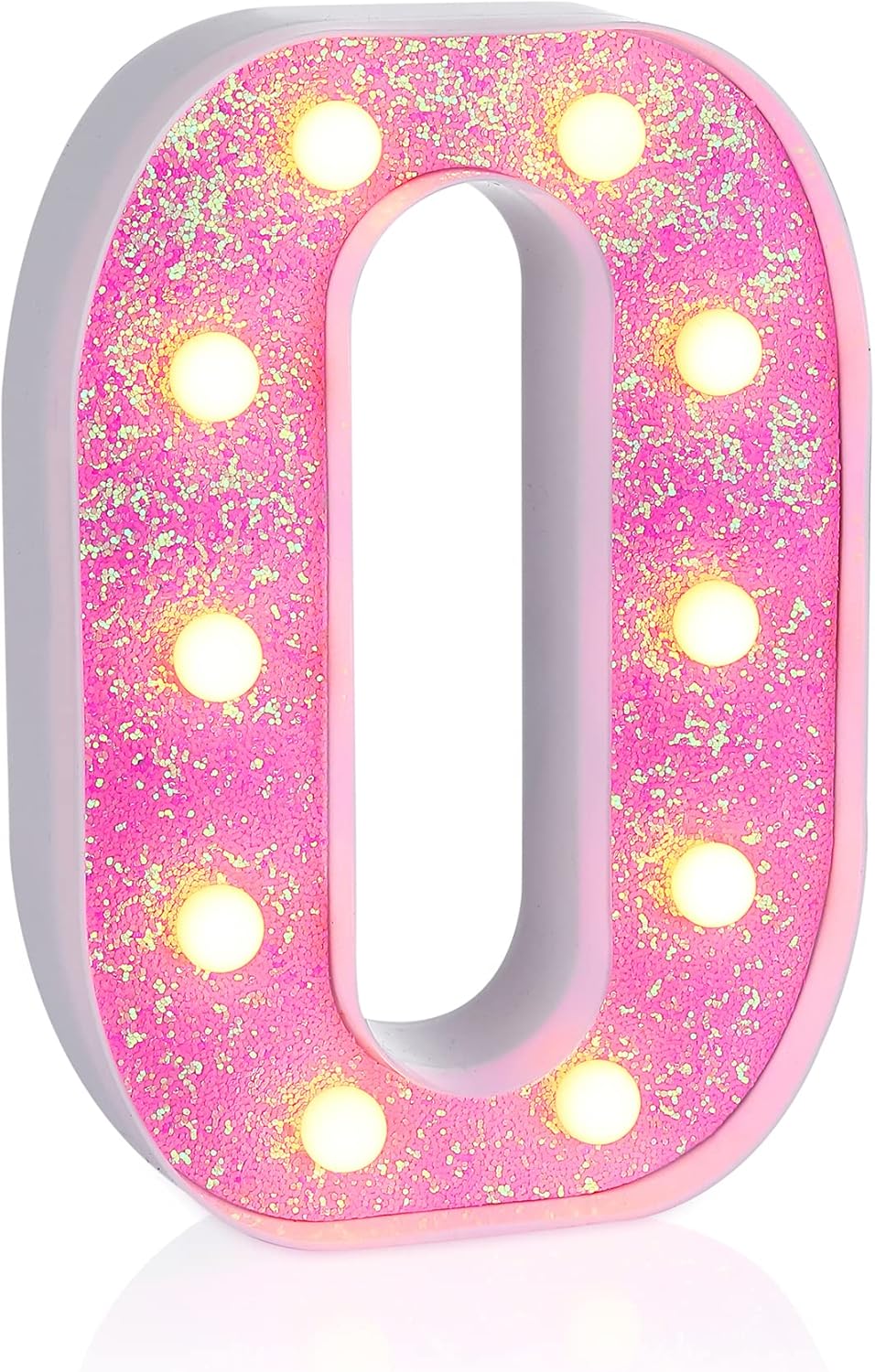 Foaky Pink Light up Letters，Pink Party Decorations,Girls Room Decor,Glitter Light Up