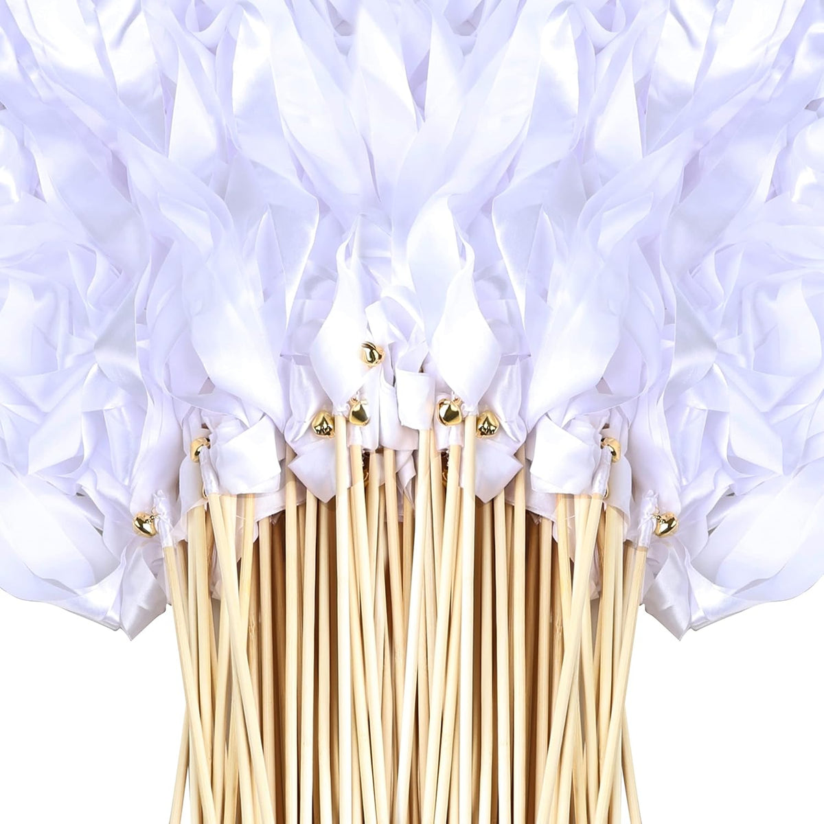 60 Pieces Wedding Colorful Ribbon with Bells, Party Ribbons Streamers Sticks Magic Wish Fairy Wand