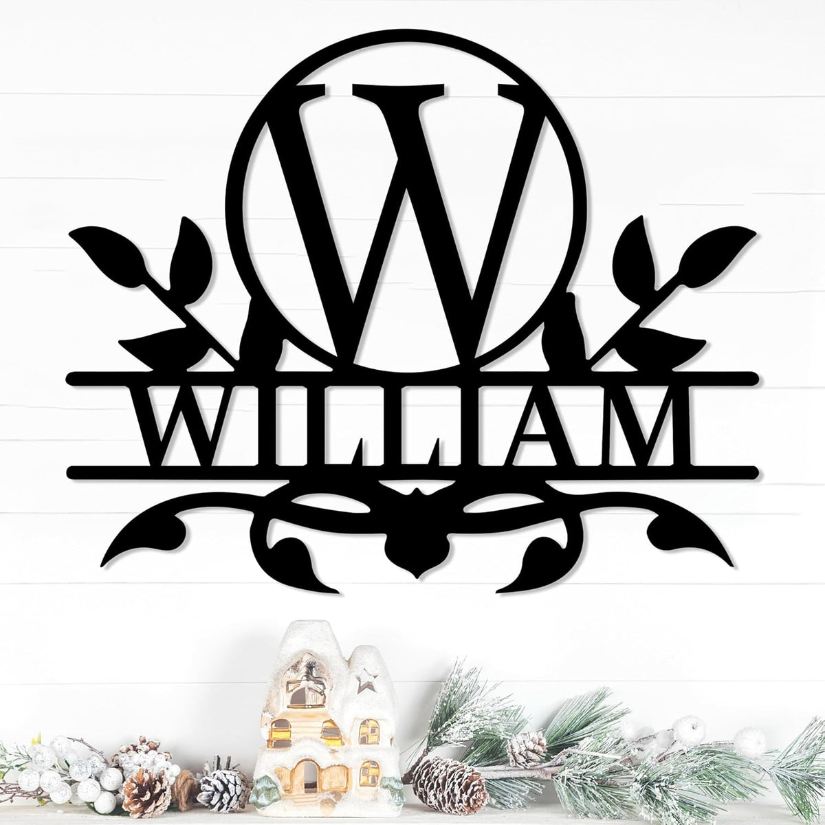 Personalized Metal Name Signs, Split Letter Monogram Wall Decor, Custom Last Name Sign, Family Name