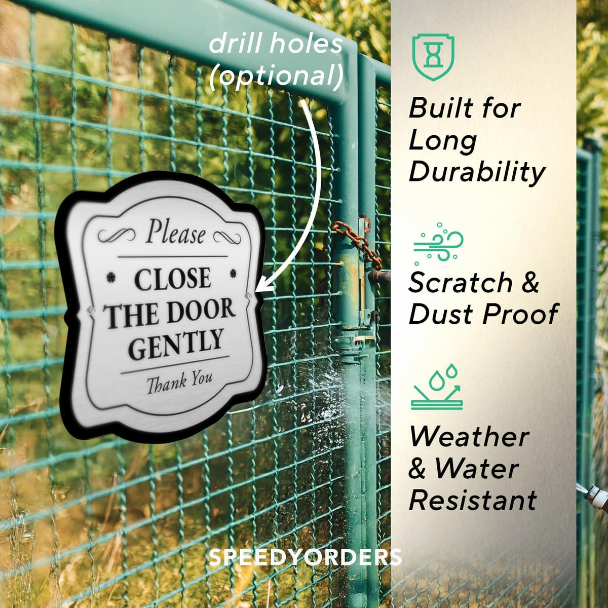 Custom Personalized Aluminum Outdoor Metal Signs, Waterproof & Made In USA - Design 3 Metallic