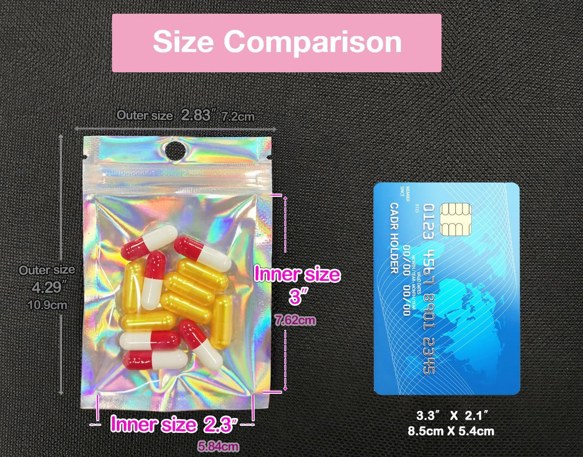 Smell Proof Bags & Resealable Foil Pouch Bag [100 PCS ] Great for Party Favor Food Storage