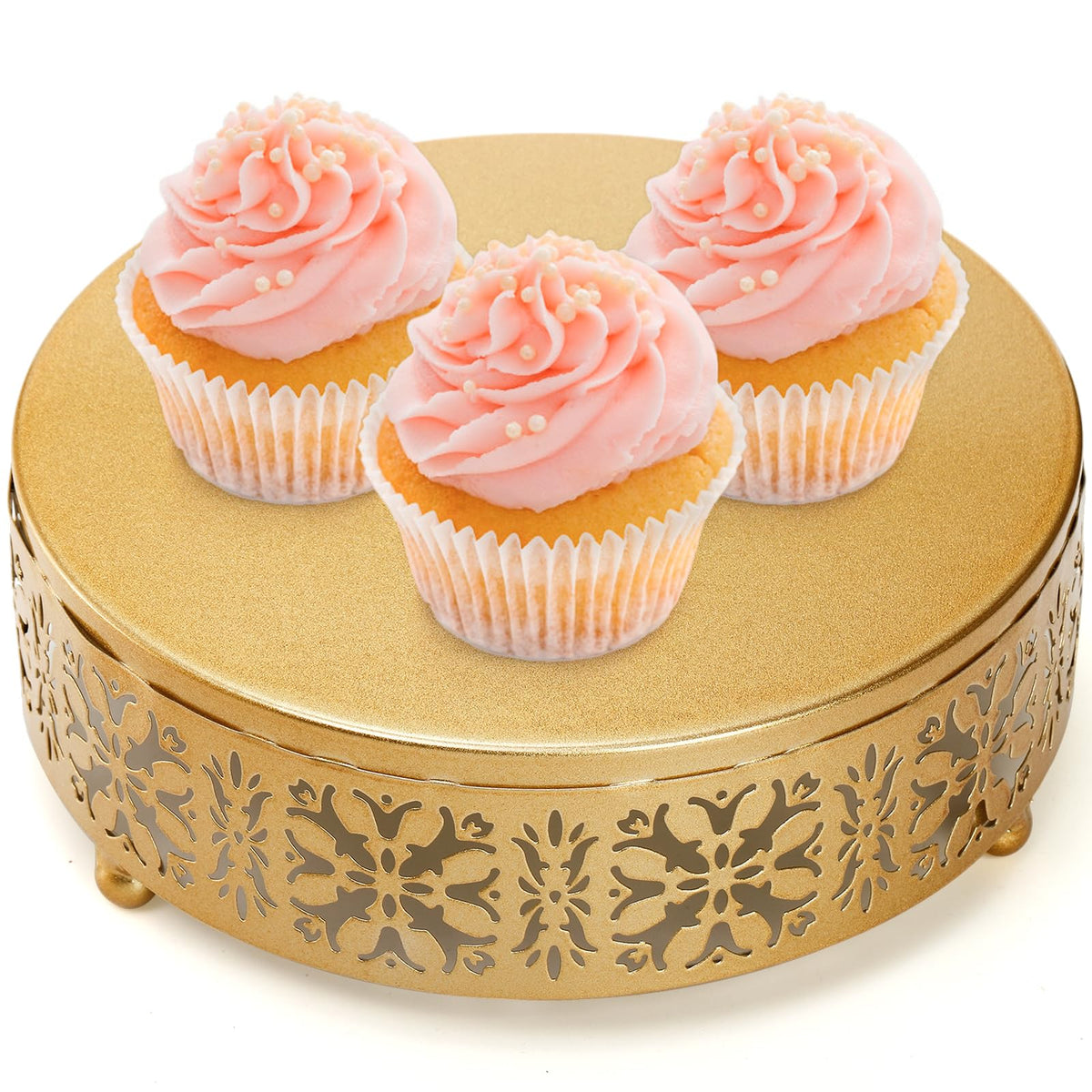 Coloch 3 Pieces Golden Cake Stand Set, 8/10/12 Inch Round Metal Dessert Display Stand Decorative
