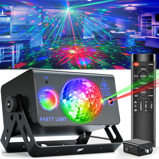 Party Lights Dj Disco Ball Light, LED Stage Strobe Lights Sound Activated with Remote Control for
