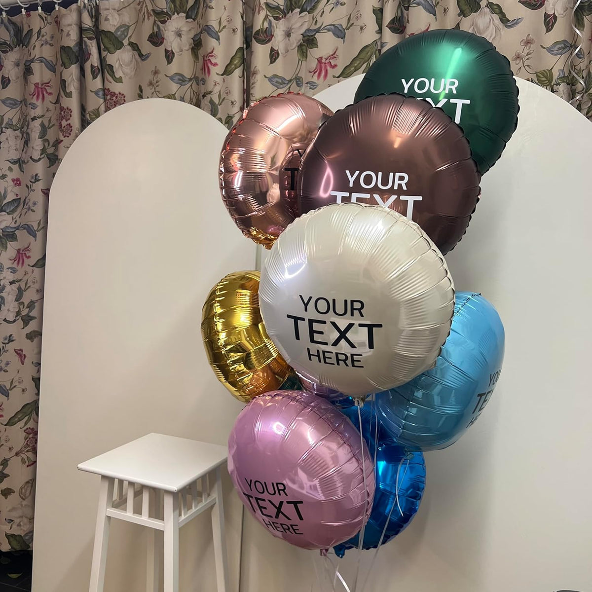 Сustom balloons Name Personalized foil Balloon round 19 inch satin and glossy colors Any text Gift