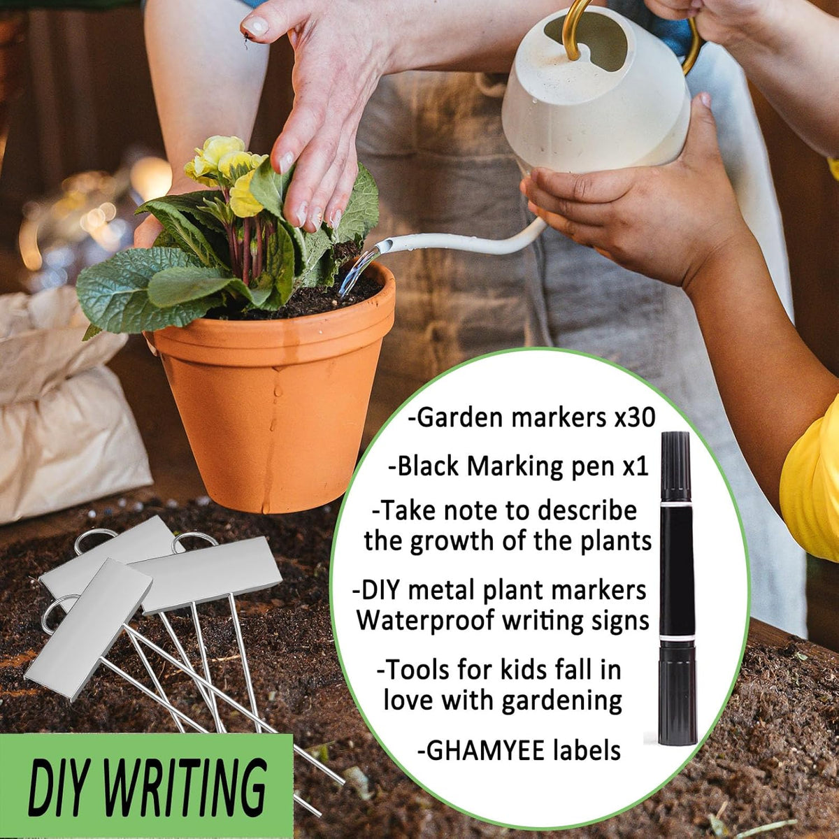 30pcs Plant Labels for Outdoor Garden Waterproof Plant Markers for Outdoor Plants, 11inch Metal