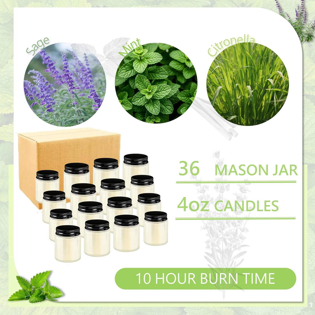 ACITHGL 36 Pcs 4oz Mini Mason Jar Candles Small Scented Candles Bulk Aromatherapy Ideal Souvenir