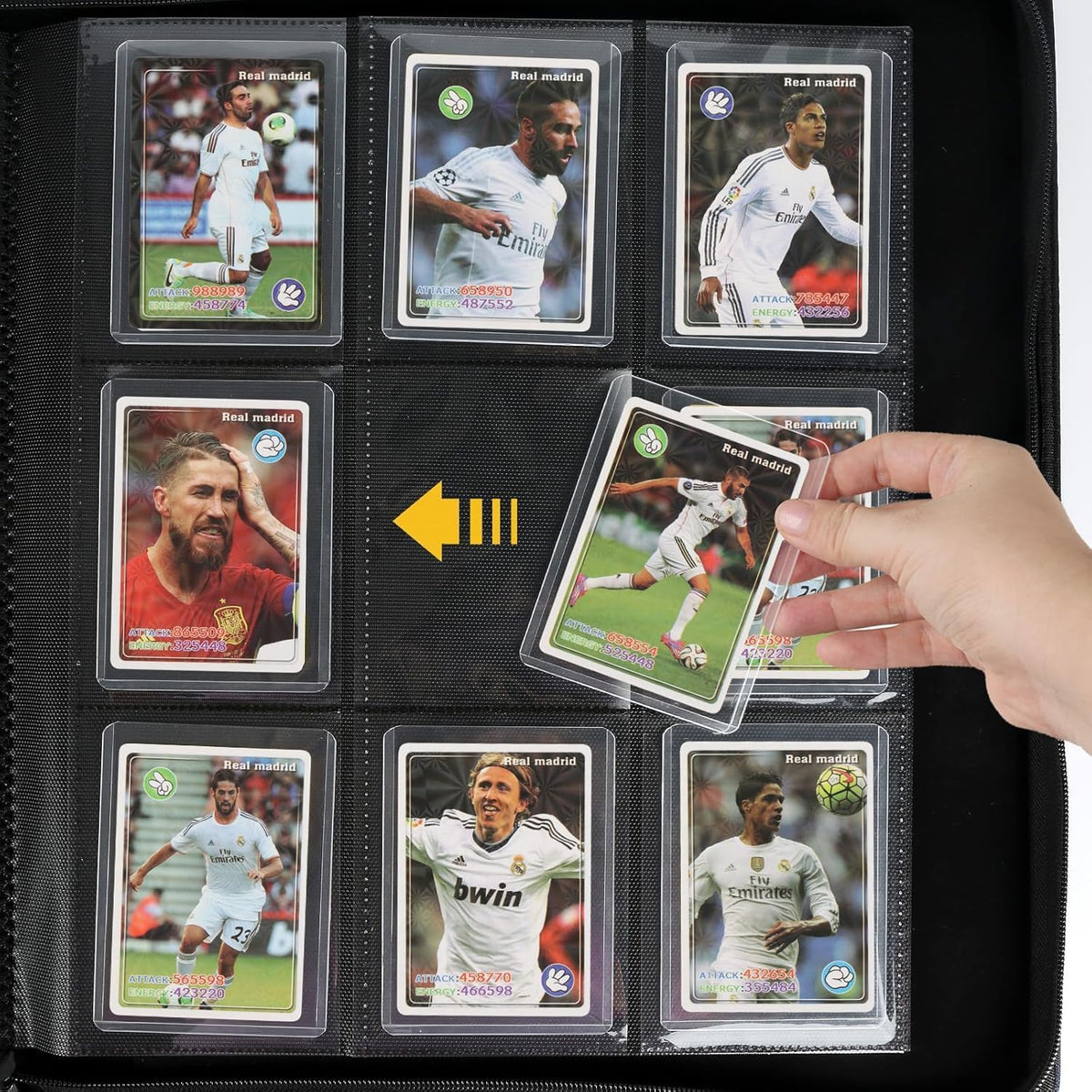 Toploader Binder,Holds 288 Toploaders,9 Pocket Double-Sided Top Loader Binders with Sleeves for 3 x