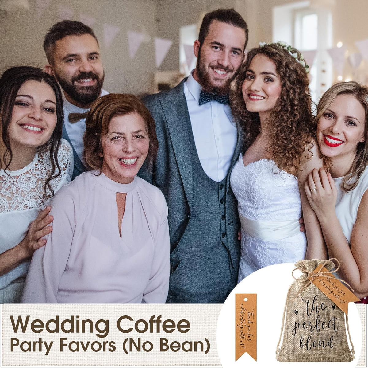 Fumete 50 Sets Wedding Coffee Party Favors for Guests the Perfect Blend Coffee Bean Bags Kraft
