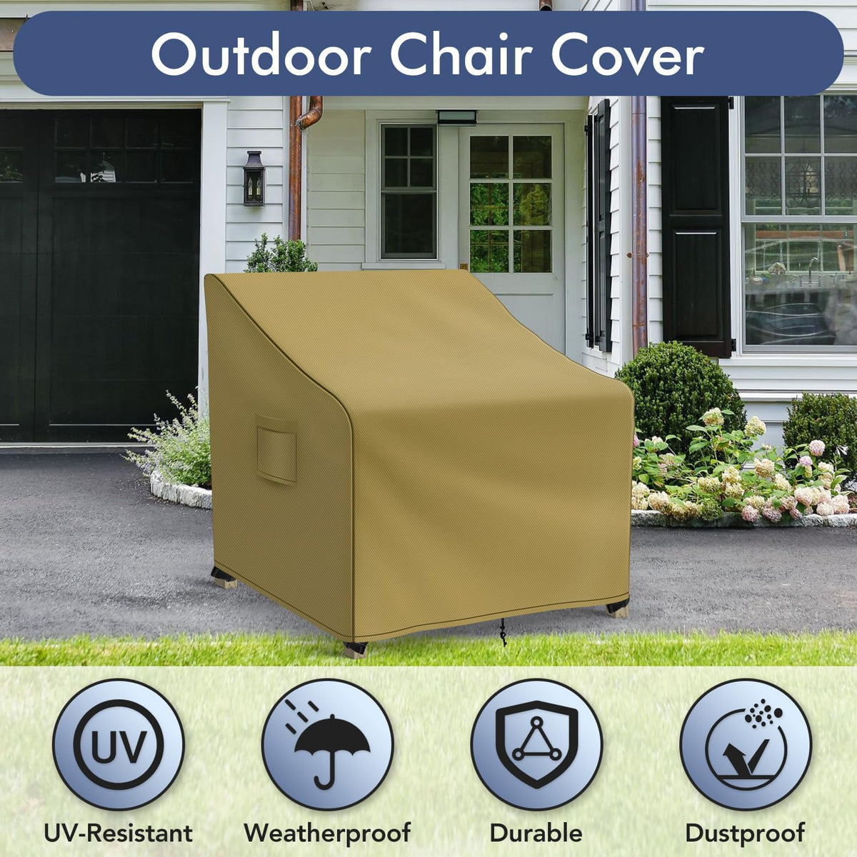 Patio Furniture Covers Waterproof for Chairs, Lawn Outdoor Chair Covers 2 Pack, Patio Chair Covers