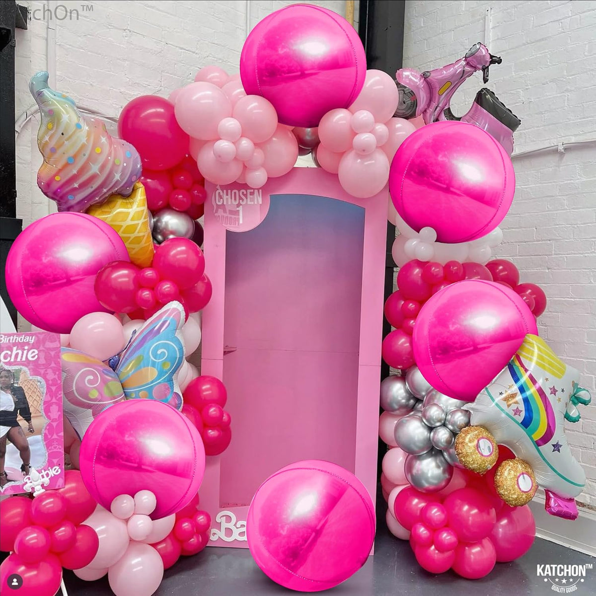 KatchOn, Big Hot Pink Balloons - 22 Inch, Pack of 6 | Hot Pink Mylar Balloons for Pink Party