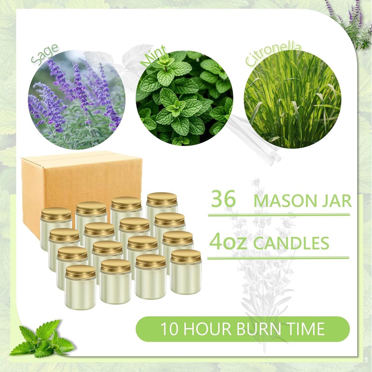 ACITHGL 36 Pcs 4oz Mini Mason Jar Candles Small Scented Candles Bulk Aromatherapy Ideal Souvenir