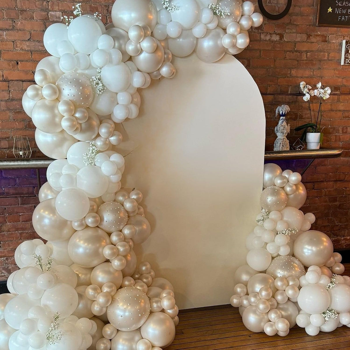 Pearl Balloons, 52 PCS 12 Inch Pearl white Double-Stuffed Balloons, White Pearl Sand White