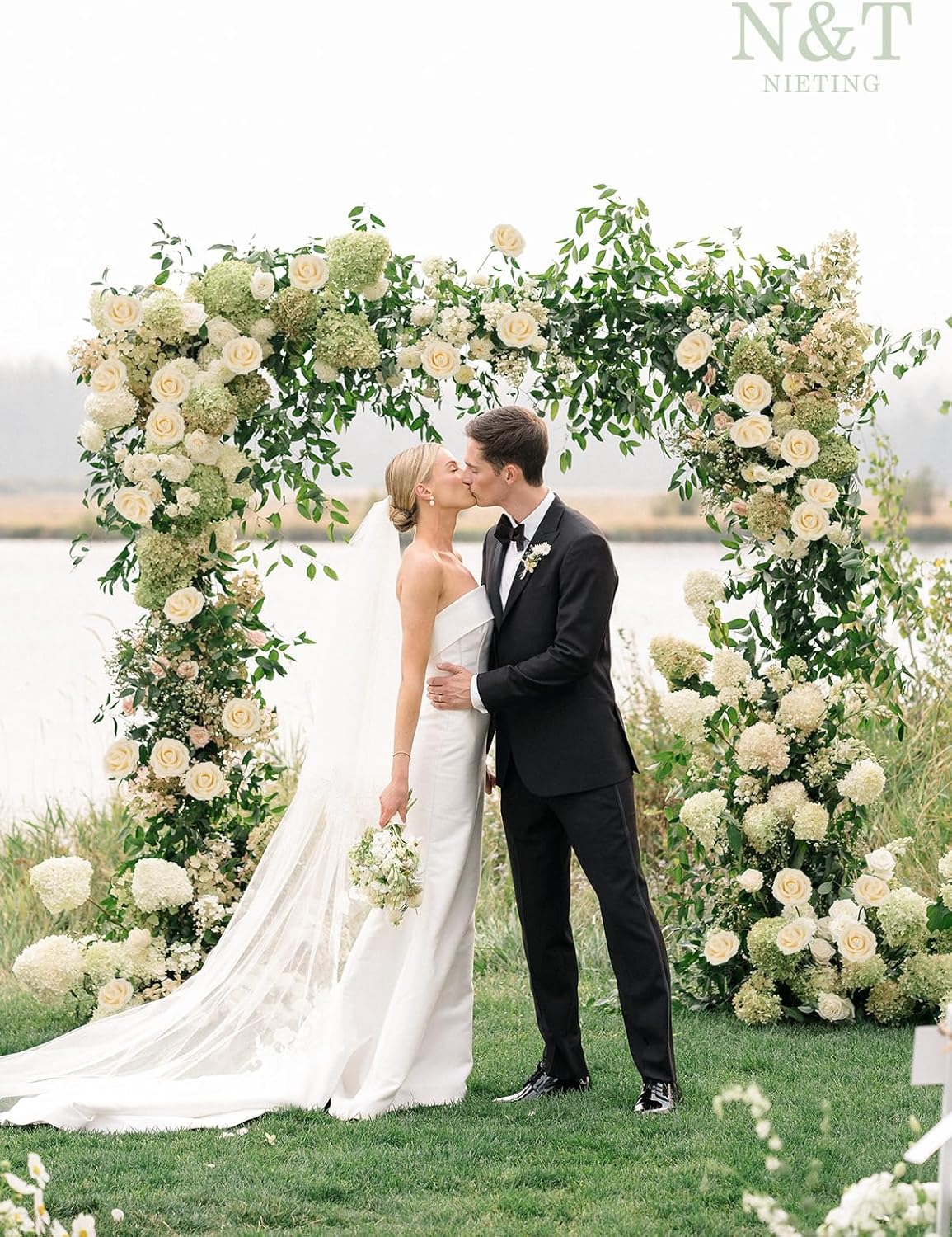 N&T NIETING Roses Artificial Flowers, 50pcs Fake Flowers Foam Roses for DIY Wedding Bridal Bouquet