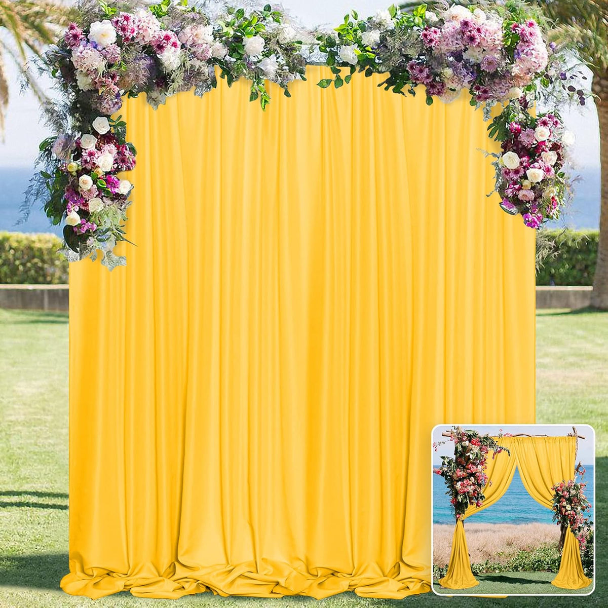 Yellow Backdrop Curtain for Parties Rod Pocket Yellow Curtains Photography Backdrop Drapes Privacy