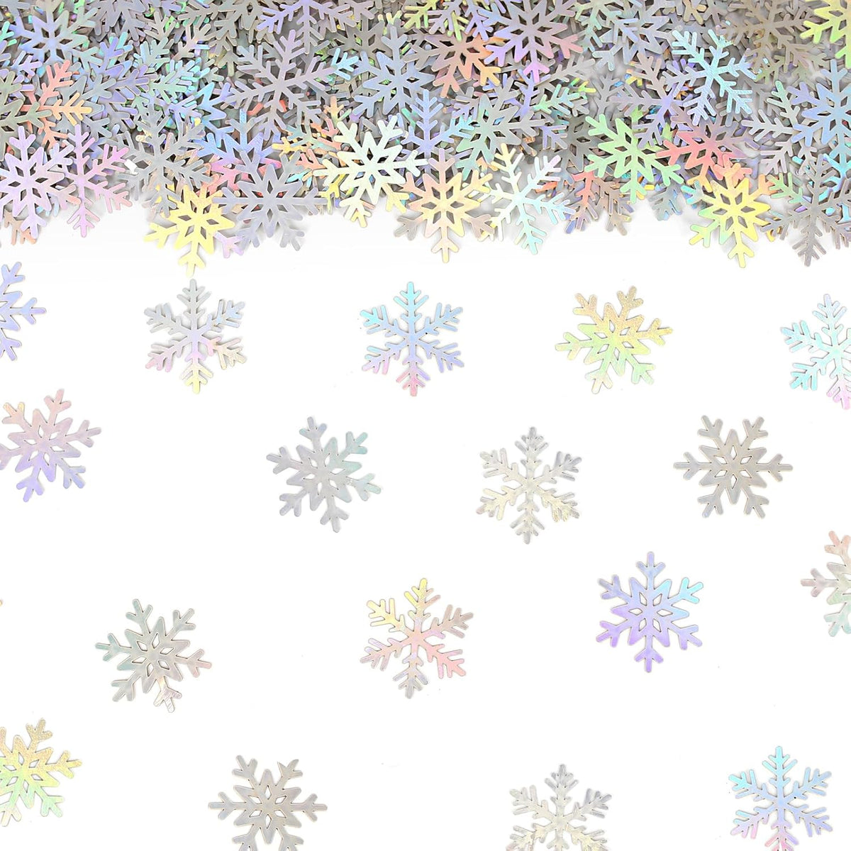 200PC Iridescent Snowflakes Confetti for Winter Wonderland Party Decorations Snowflake Table