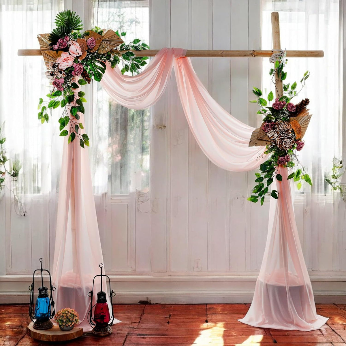MDS Halloween Chiffon Draping Fabric - 2 Panel, 30" Wide x 75ft Long - Sheer Spooky Arbor & Canopy
