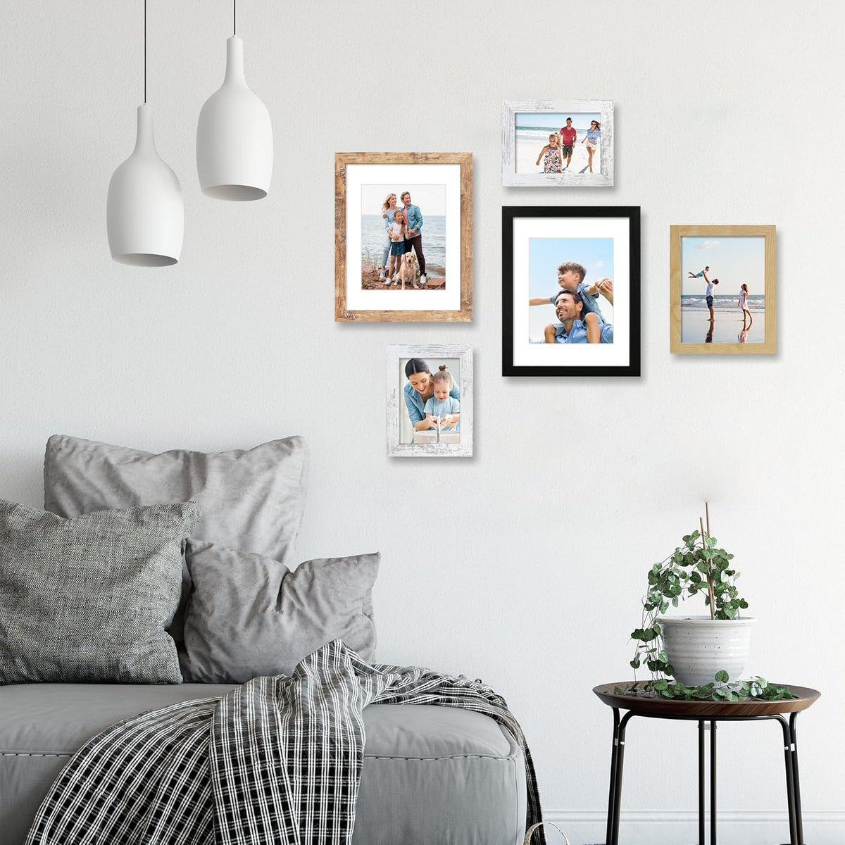 11x14 Picture Frame Set of 4, High Definition Tempered Glass 11 x 14 Frames Display 8x10 Pictures