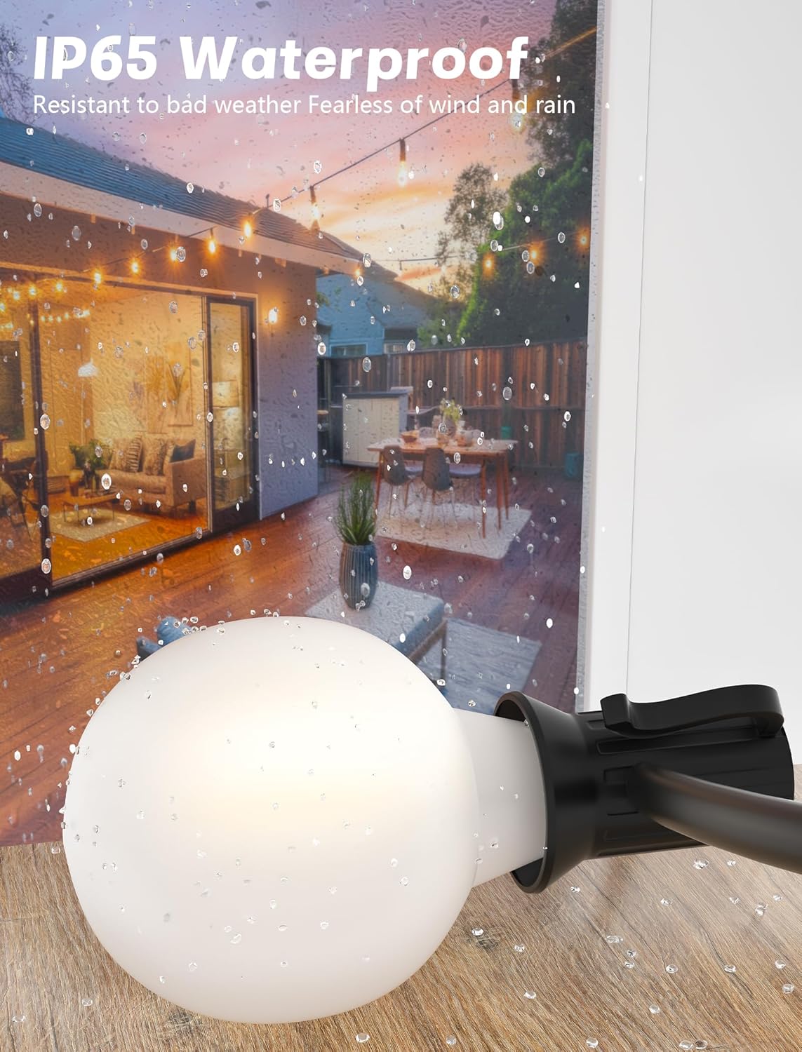 G40 Outdoor Globe Lights, 25FT Globe Christmas Lights with 27 LED Shatterproof Frosted Bulbs (2