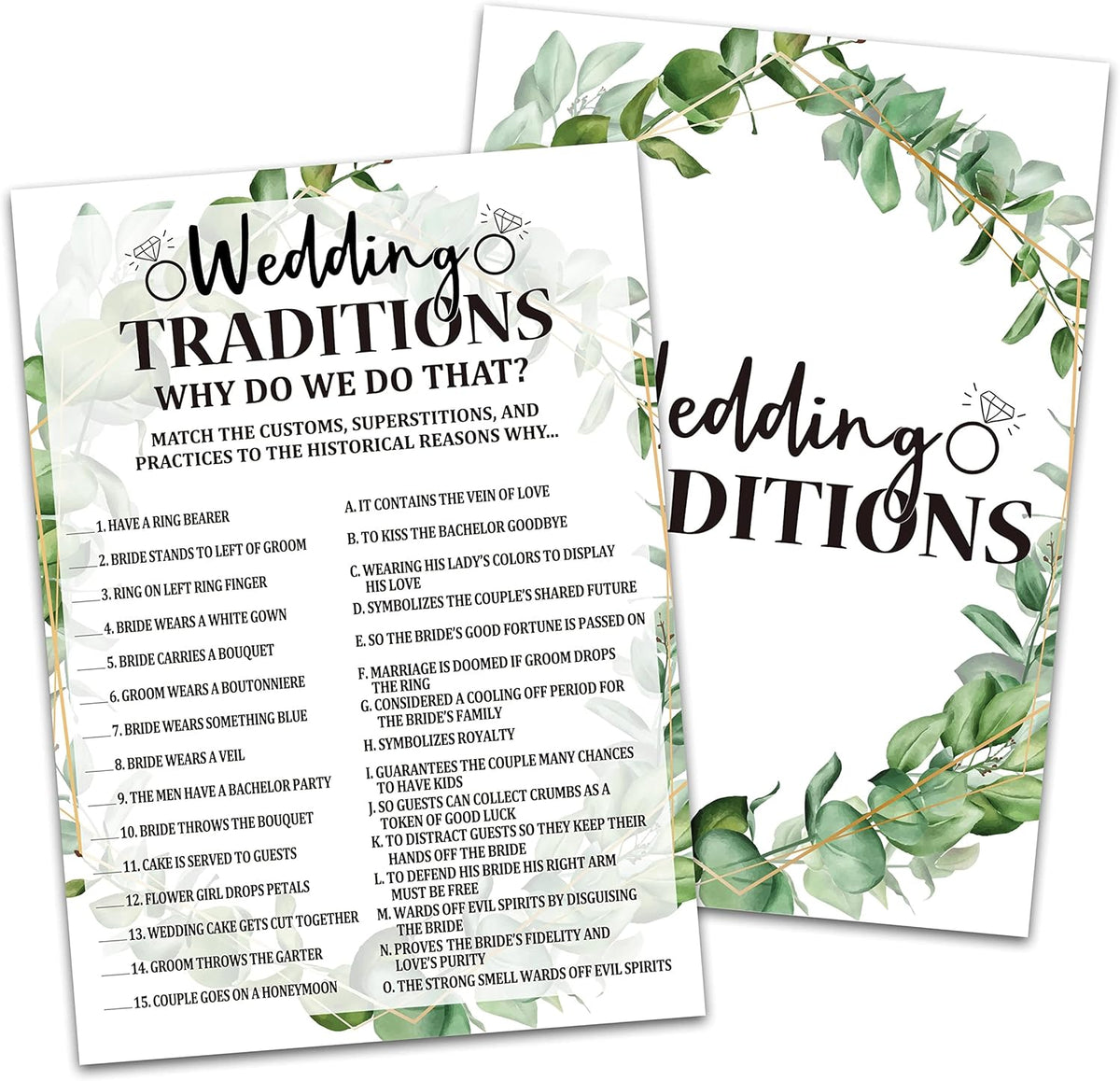 Bridal Shower Game Cards, Wedding Traditions Game, Tropical Jungle Theme Engagement Party Cards For