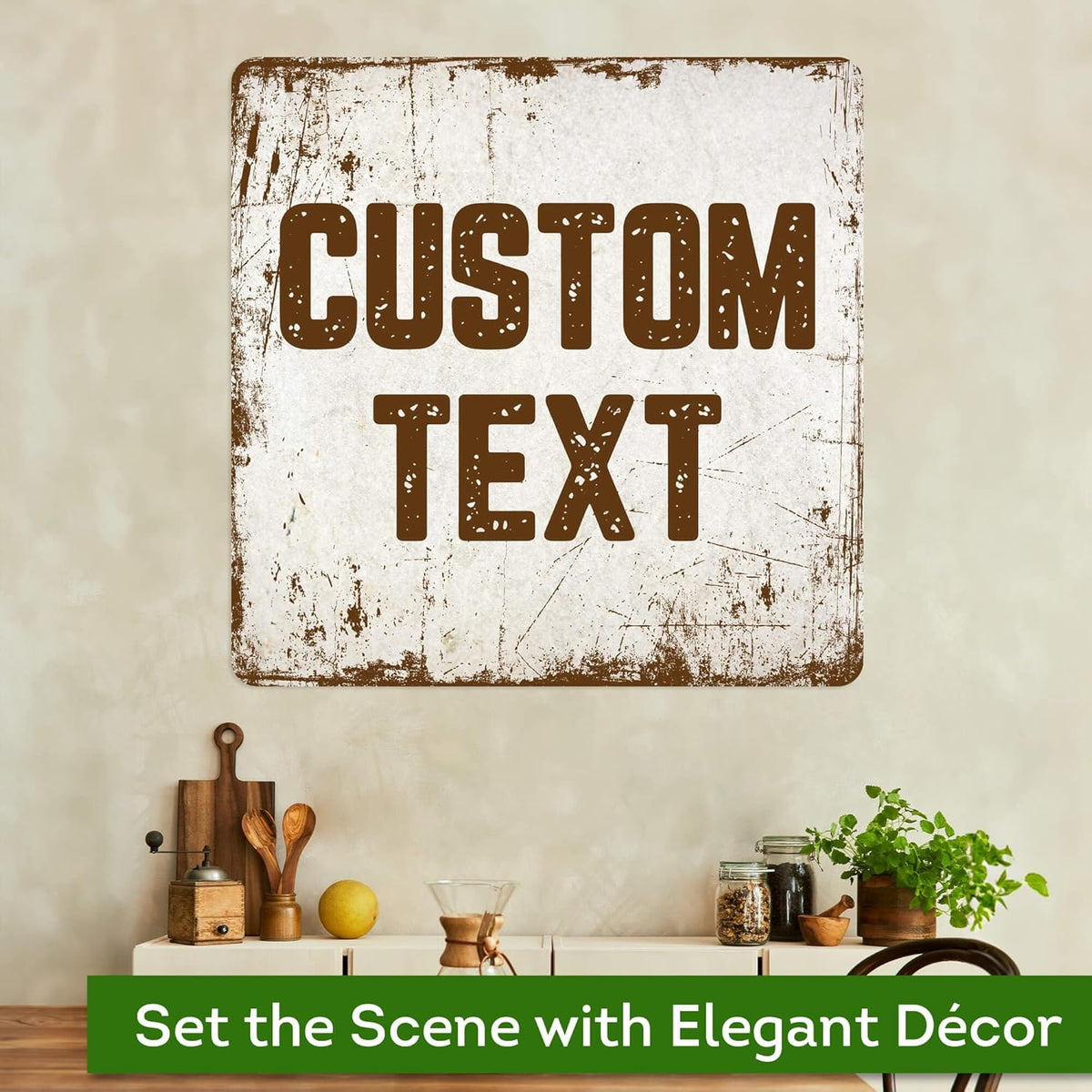 Custom Sign, Custom Street Sign, 11 Font Colors, 13 Font Styles, 4 Hole Options, 22 Sizes, 36x36