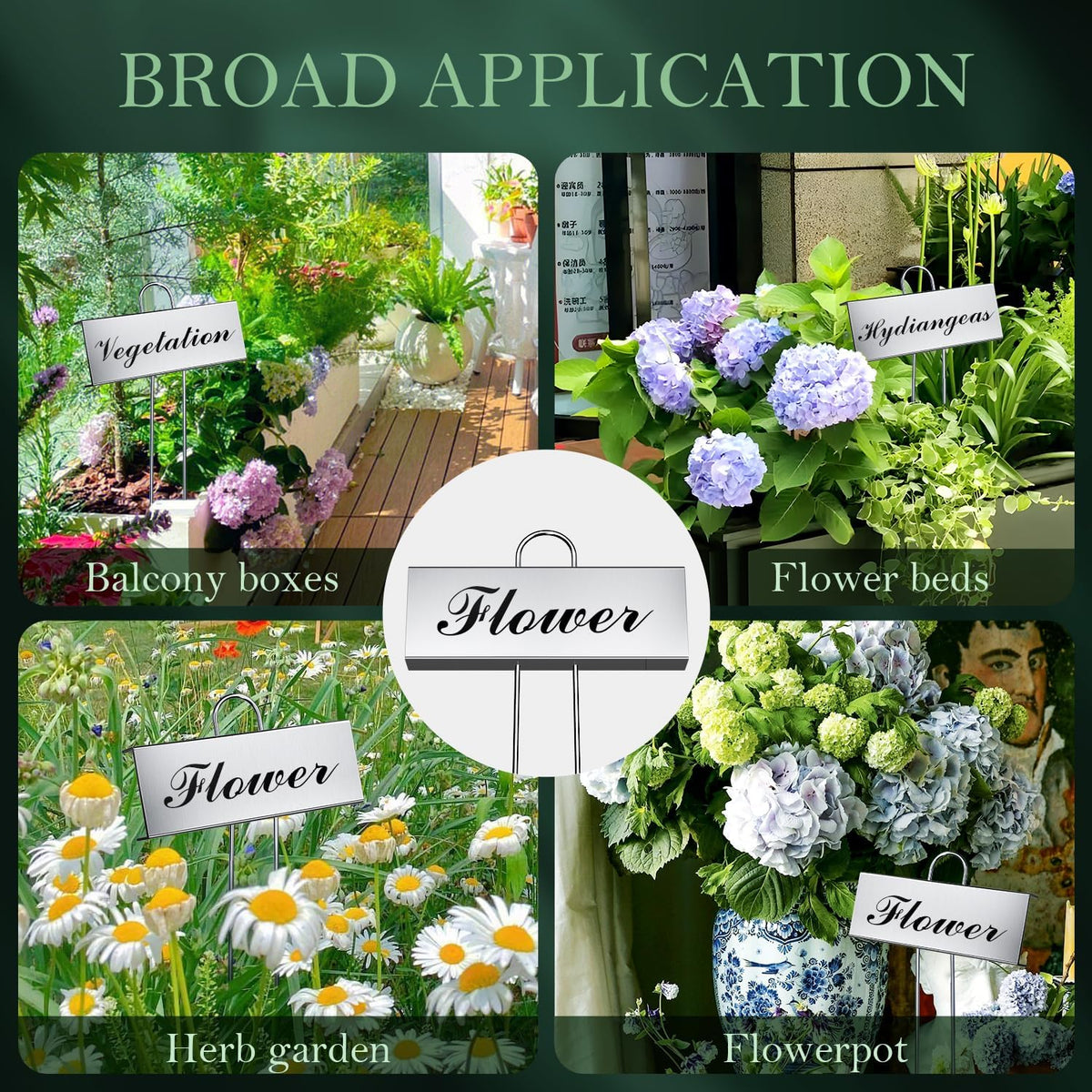 50 Pack Metal Plant Labels for Outdoor Garden Waterproof Plant Markers, Labels Garden Markers for