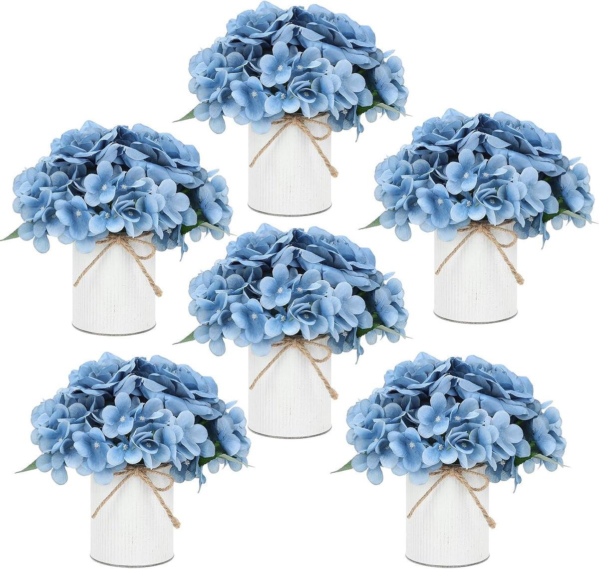 Flower Table Centerpieces - Set of 6 Floral Arrangement Artificial Wedding Hydrangeas Floral