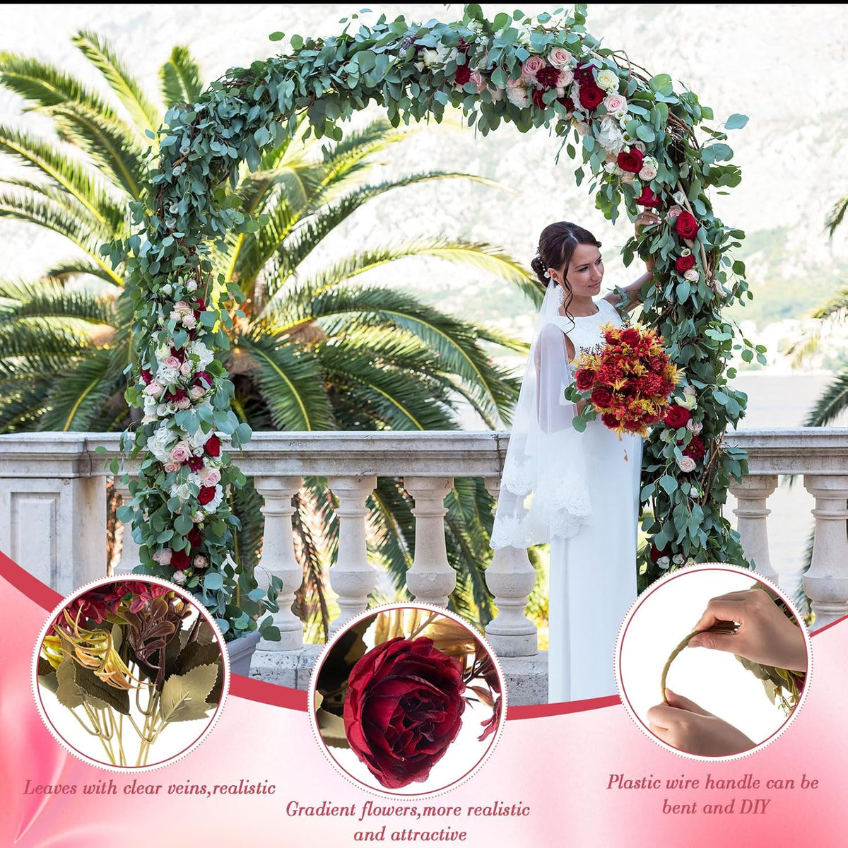 Tigeen Artificial Flowers Artificial Peonies Silk Flowers Faux Peony Fake Peony Silk Hydrangea